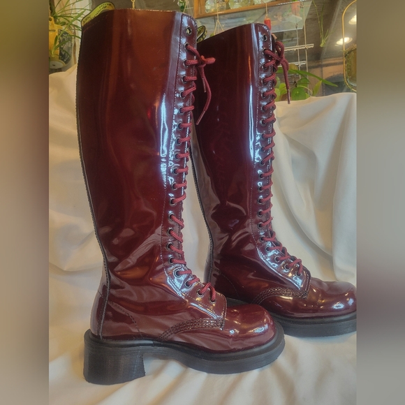 SUPER RARE Vintage Dr Martens oxblood 20 eyelet knee high MADE IN ENGLAND 3/5 - Picture 12 of 16